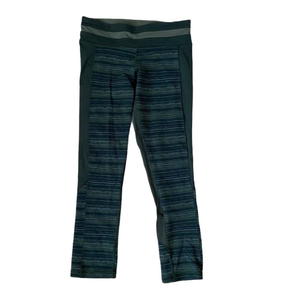 Lululemon Olive Green Stripe Leggings 6